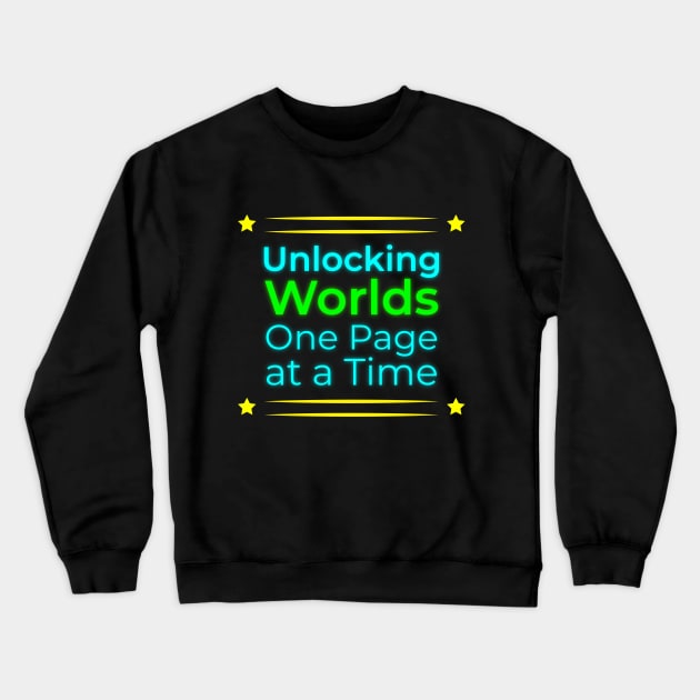 Exploring New Realms, One Page at a Time Crewneck Sweatshirt by EKSU17